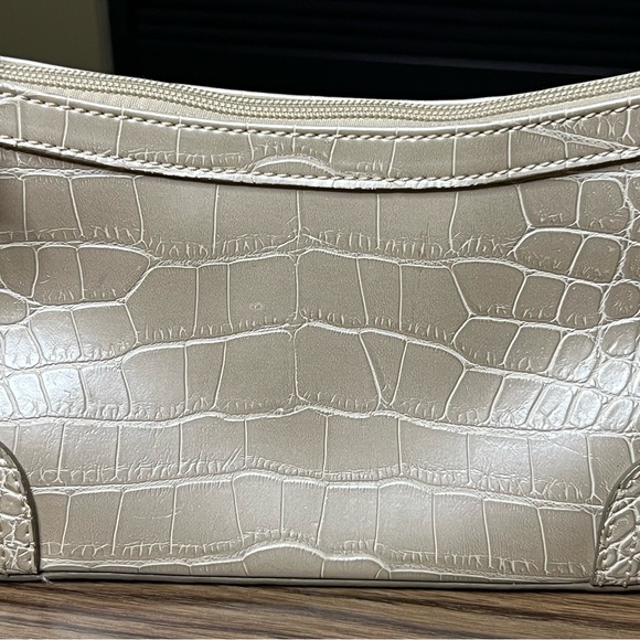Tommy Croc-Embossed Beige Handbag - Picture 2 of 11